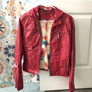 Pleather red jacket